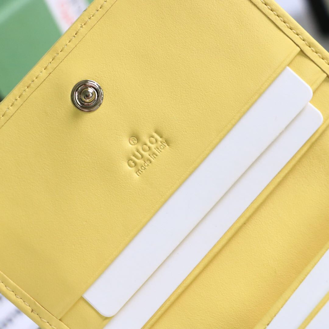 Gucci GG Marmont Chevron Matelasse Leather Card Case Wallet