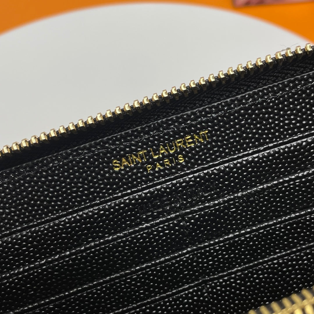 YSL Cassandre Matelasse Zip Around Wallet