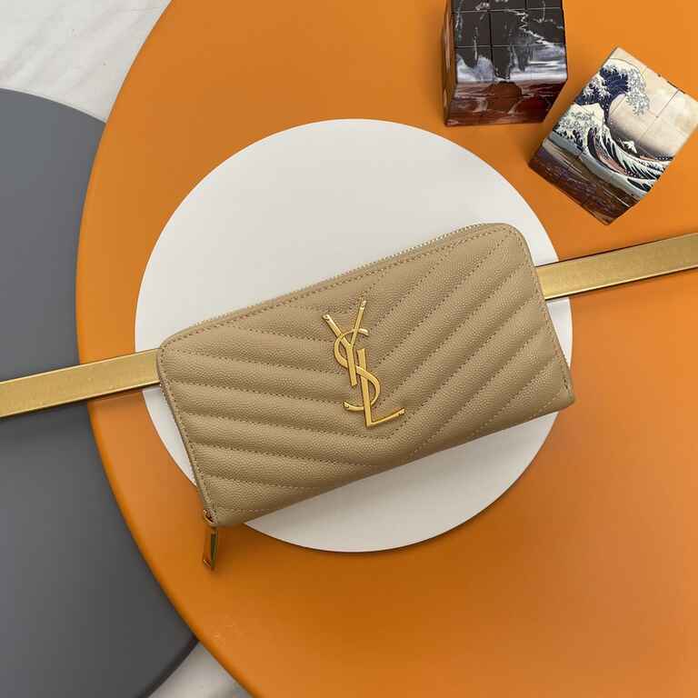 YSL Cassandre Matelasse Zip Around Wallet