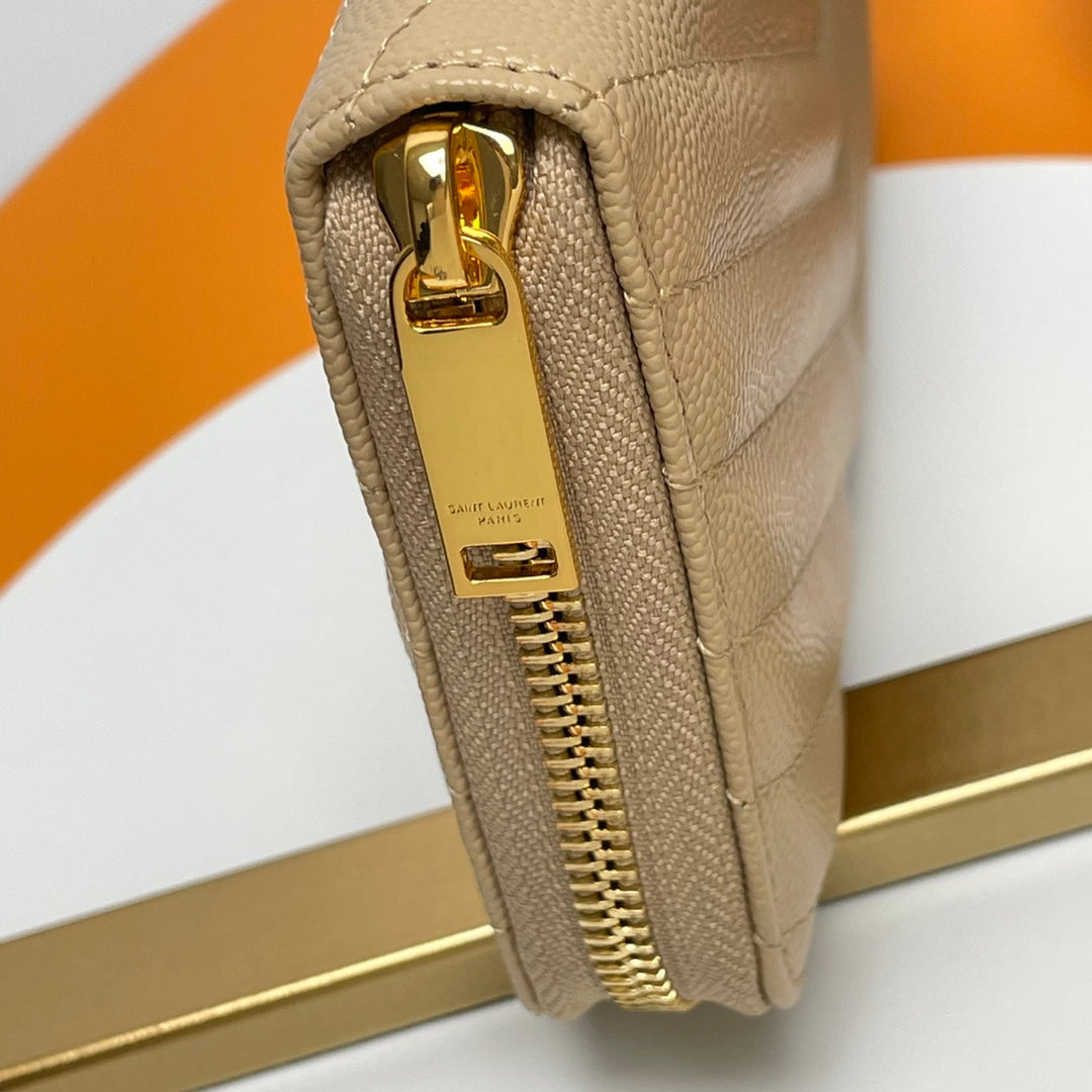 YSL Cassandre Matelasse Zip Around Wallet