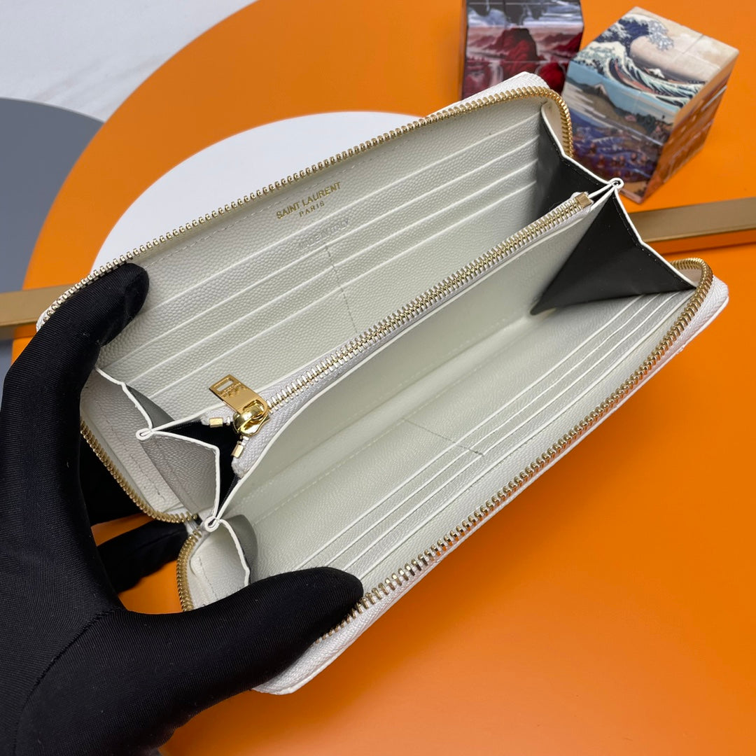 YSL Cassandre Matelasse Zip Around Wallet