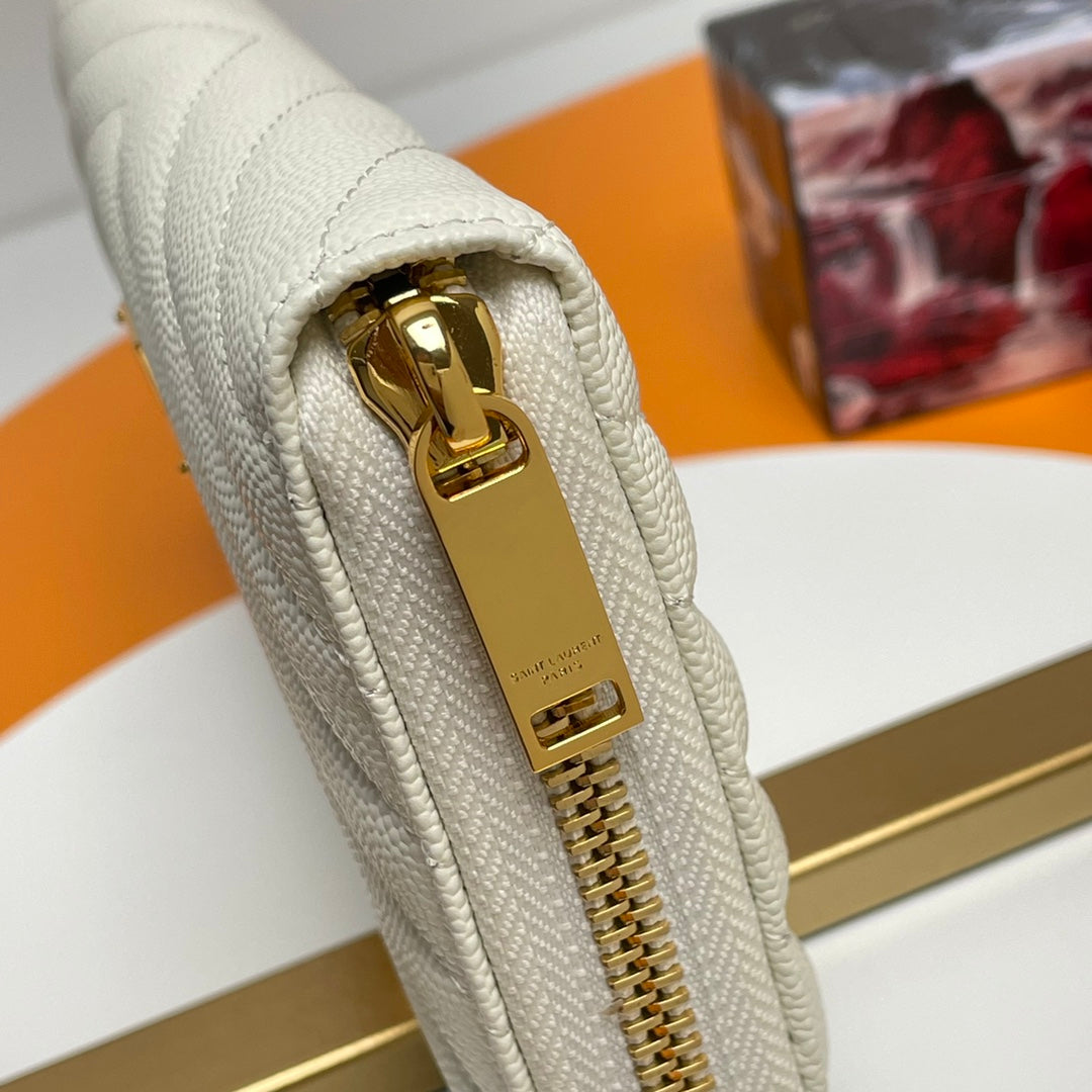YSL Cassandre Matelasse Zip Around Wallet