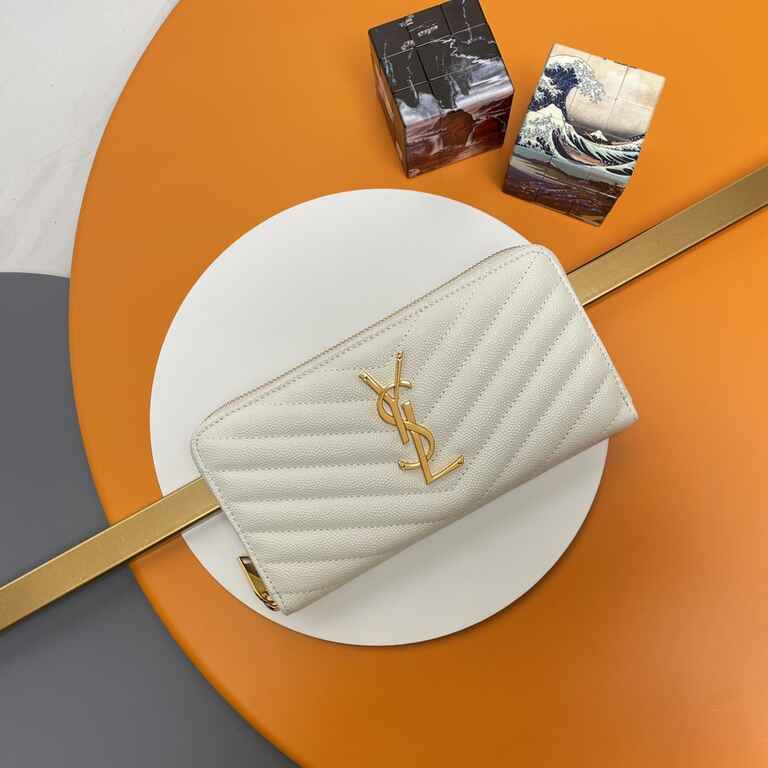 YSL Cassandre Matelasse Zip Around Wallet