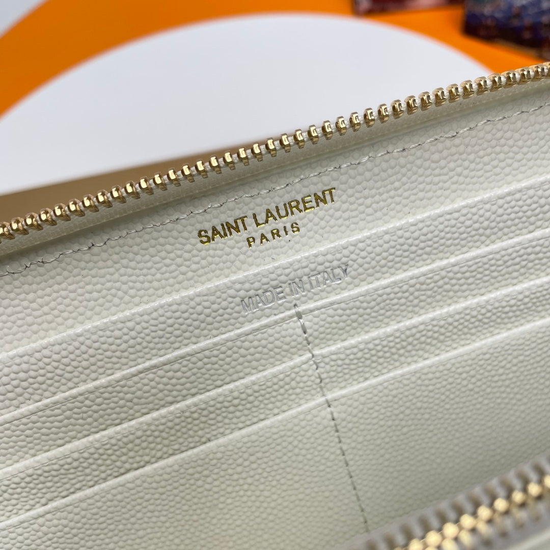 YSL Cassandre Matelasse Zip Around Wallet