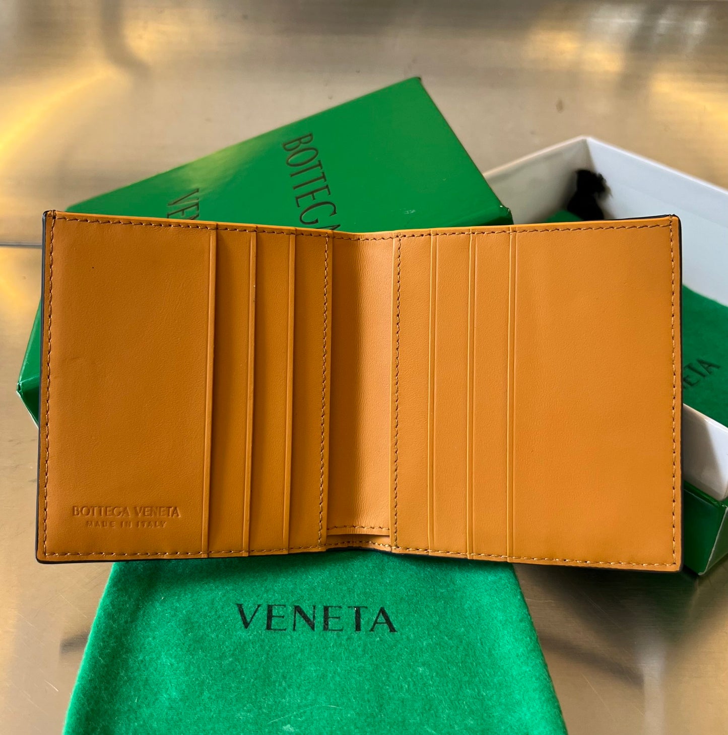 BV Intrecciato Flap Wallet