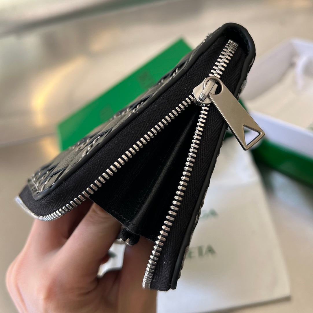 BV Intrecciato Zip Around Wallet