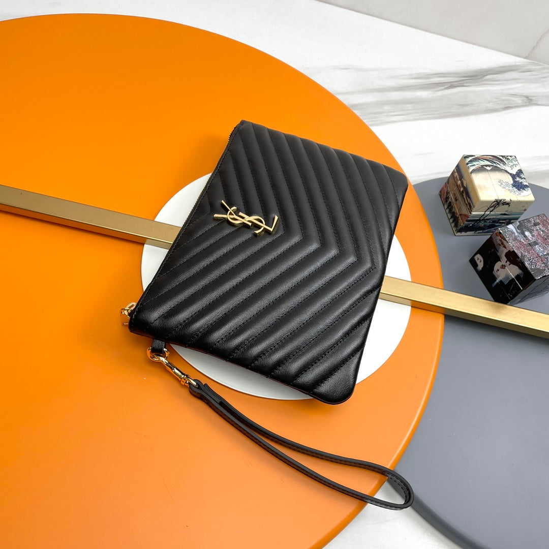 YSL Matelasse Strap Clutch Bag