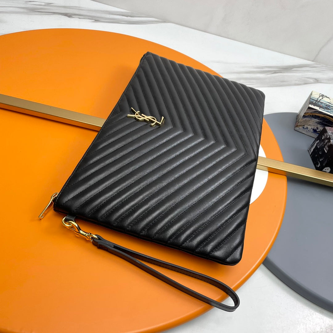 YSL Matelasse Strap Clutch Bag