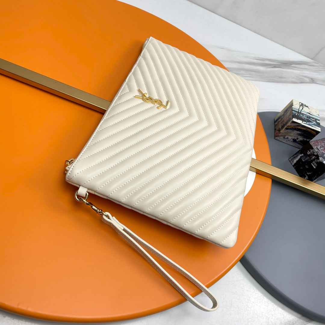 YSL Matelasse Strap Clutch Bag