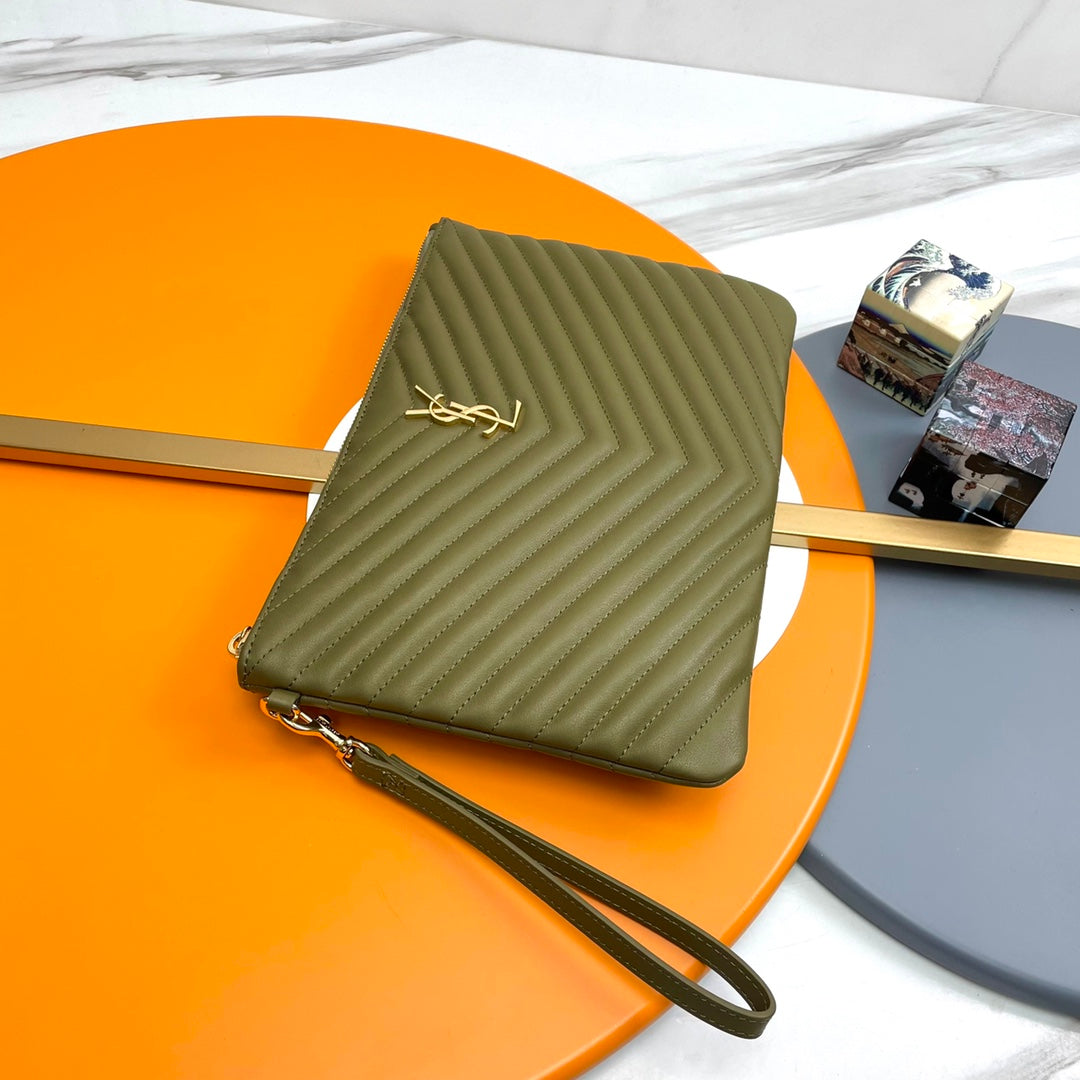 YSL Matelasse Strap Clutch Bag