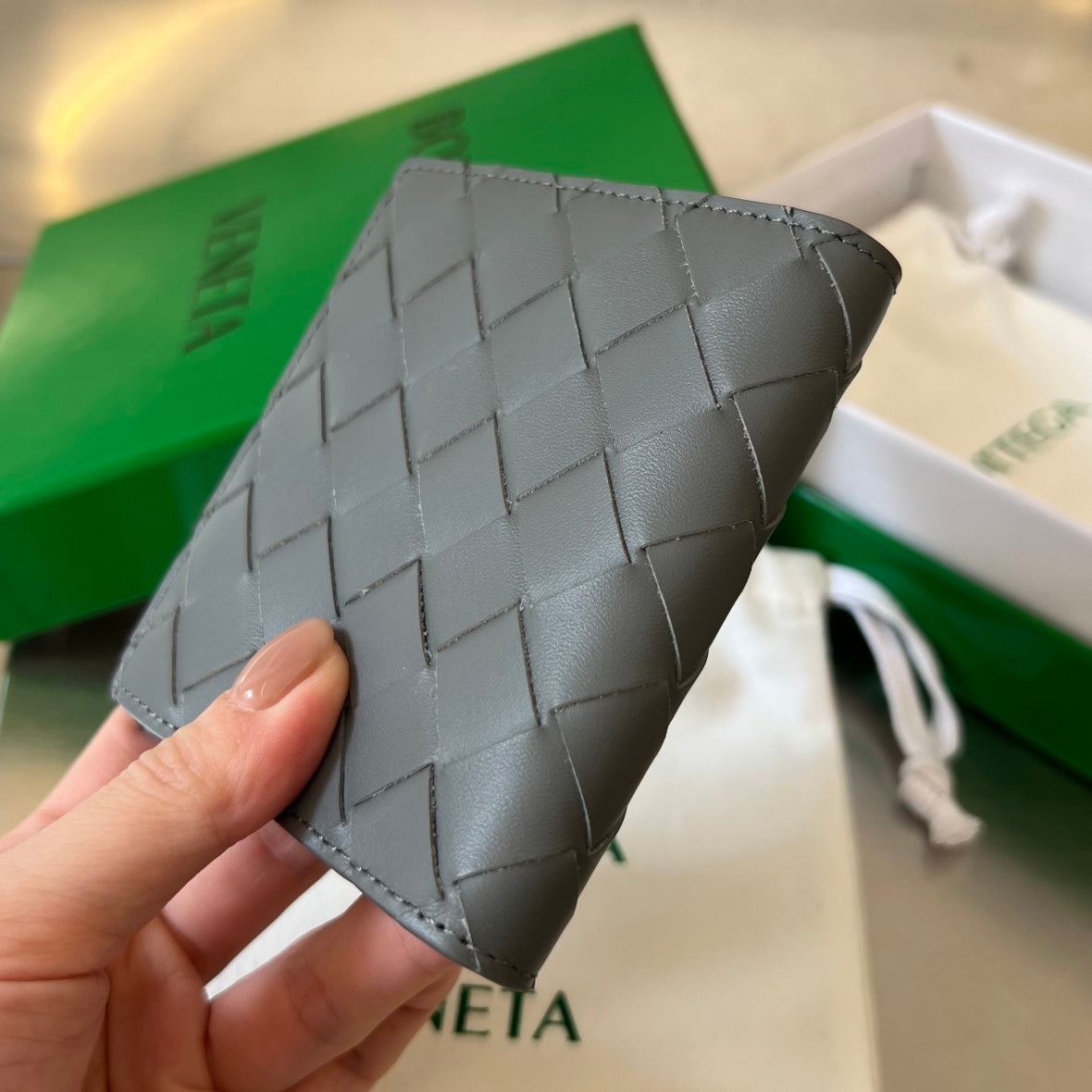BV Intrecciato Flap Wallet
