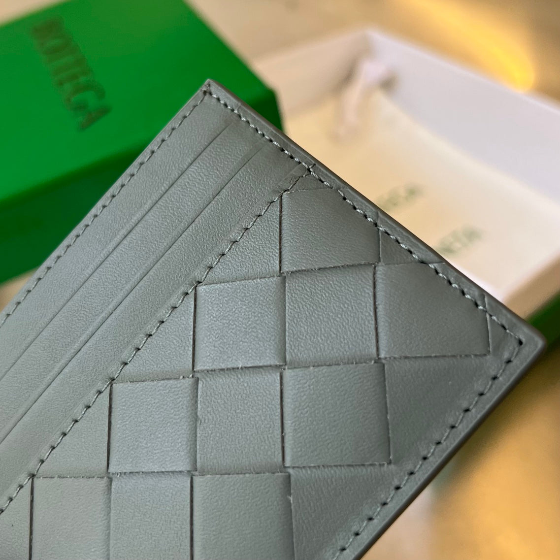 BV Intrecciato Credit Card Case